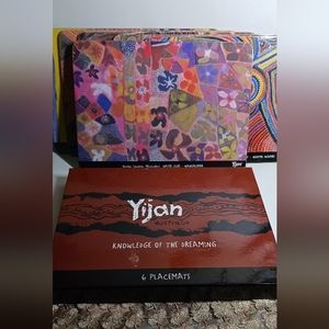 6 Placemates Australia Yijan Collectible Aboriginal Art Beautiful Browns